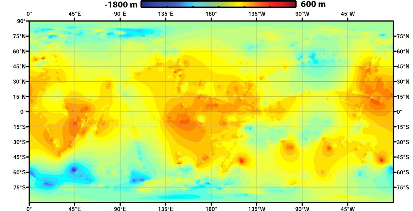 Using data from NASA's Cassini spacecraft, scientists have created the first global topographic map of Saturn's moon Titan, giving researchers a 3-D tool for learning more about one of the most Earthlike and interesting worlds in the solar system. The map team used a mathematical process called splining -- effectively using smooth curved surfaces to "join" the areas between grids of existing topography profiles obtained by Cassini's radar instrument. The estimations fit with current knowledge of the moon -- that its polar regions are "lower" than areas around the equator, for example. But connecting those points allows scientists to add new layers to their studies of Titan's surface, especially those modeling how and where Titan's rivers flow, and the seasonal distribution of its methane rainfall. The radar data were collected between 2004 and 2011.